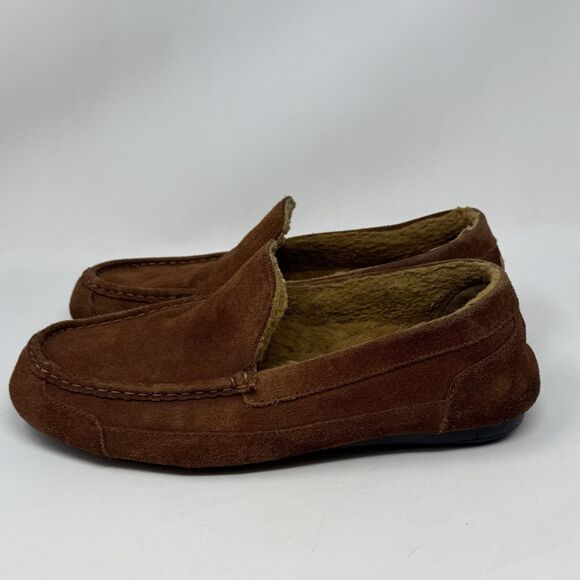 Samuel Hubbard Slippers Mens 12 Nutmeg Brown Suede Wool Fur Lined Slip On Shoes main image 10